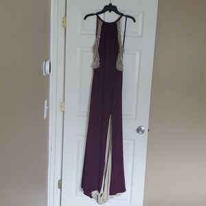 Xscape high neck halter sheath dress